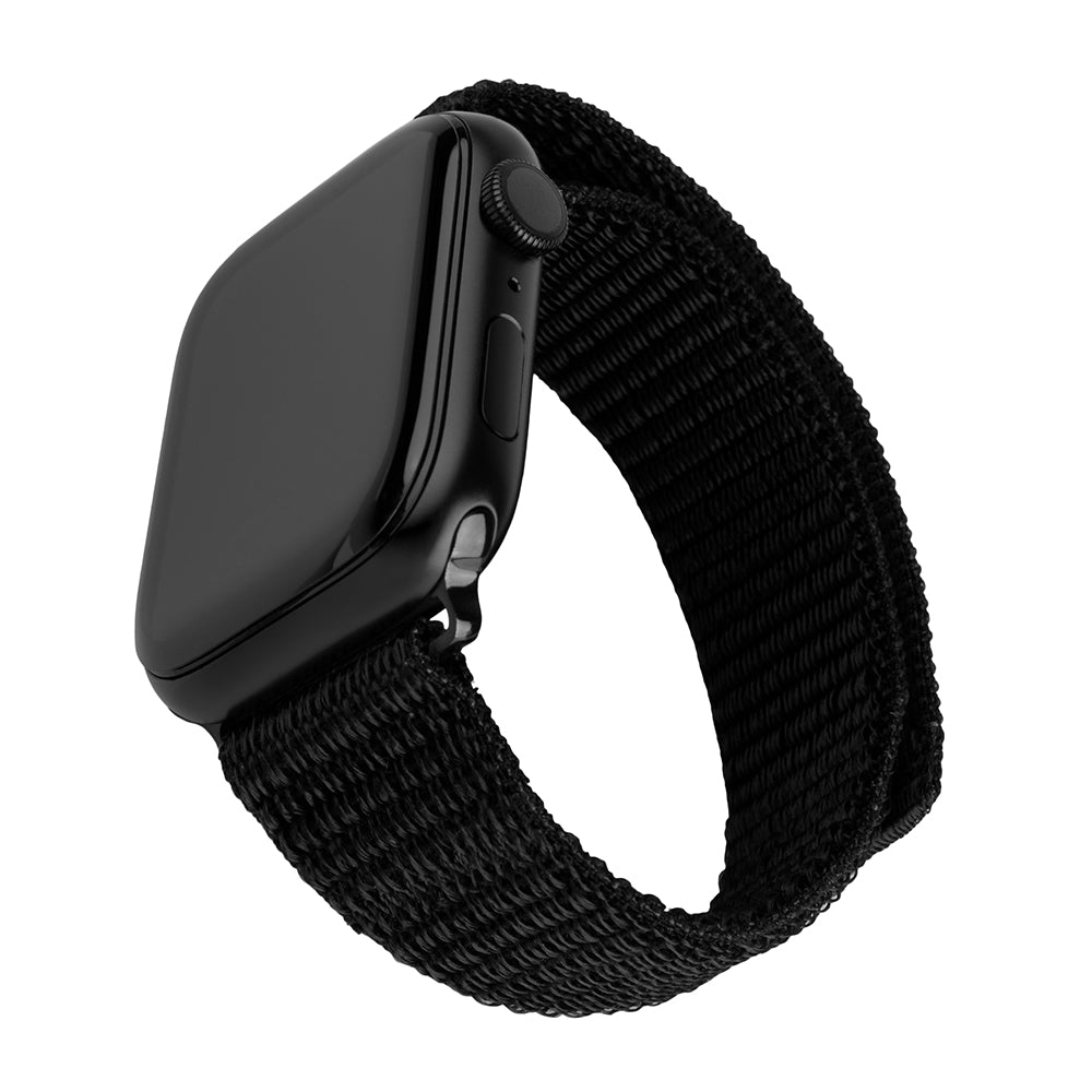 Curea Fixed Nylon Sporty pentru Apple Watch 49mm / 46mm / 45mm / 44mm / 42mm Series, Neagra