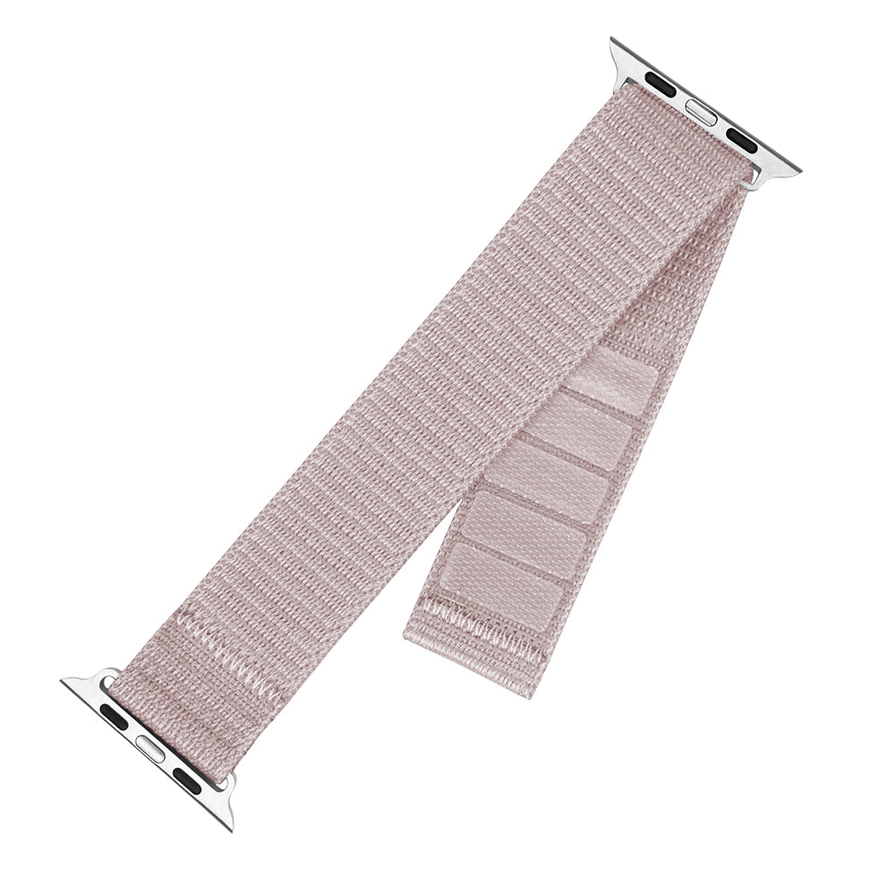 Curea Fixed Nylon Sporty pentru Apple Watch 49mm / 46mm / 45mm / 44mm / 42mm Series, Roz Aurie