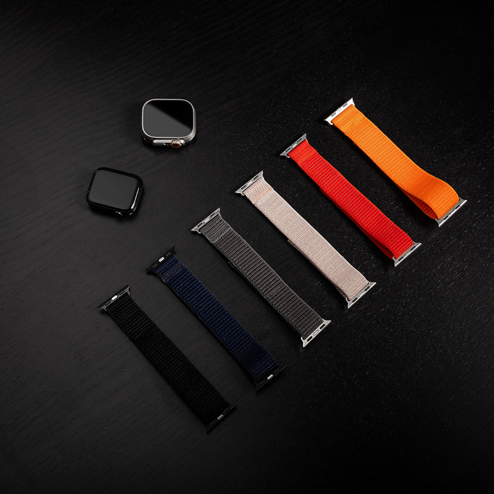 Curea Fixed Nylon Sporty pentru Apple Watch 49mm / 46mm / 45mm / 44mm / 42mm Series, Roz Aurie