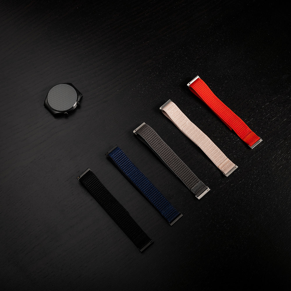 Curea Fixed Nylon Sporty pentru Samsung Galaxy Watch / Huawei Watch Series, 20mm, Albastra Inchis