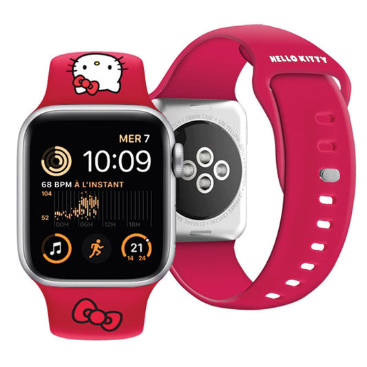 Curea Hello Kitty Silicone Kitty Head pentru Apple Watch 42mm / 41mm / 40mm / 38mm Series, Rosie