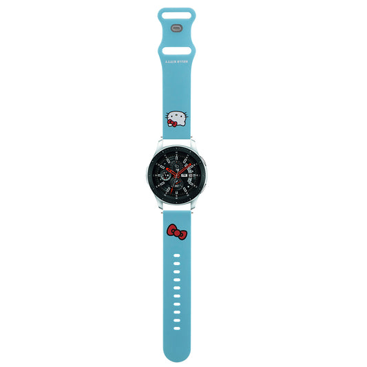 Curea Hello Kitty Silicone Kitty Head pentru Samsung Galaxy Watch / Huawei Watch 46mm / 45mm / 41mm Series, Albastra