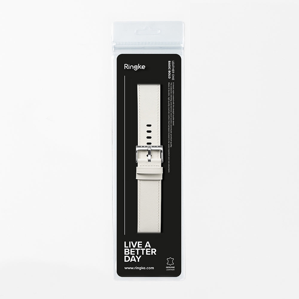Curea Ringke One Basic Bold pentru Fossil Watch / Mobvoi Watch / Suunto Watch Series, 24mm, Alba