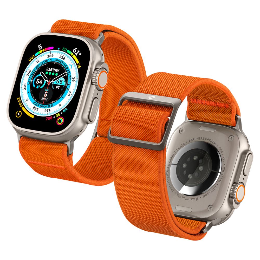 Curea Spigen Fit Lite Ultra pentru Apple Watch 49mm / 46mm / 45mm / 44mm / 42mm Series, Portocalie AMP05986