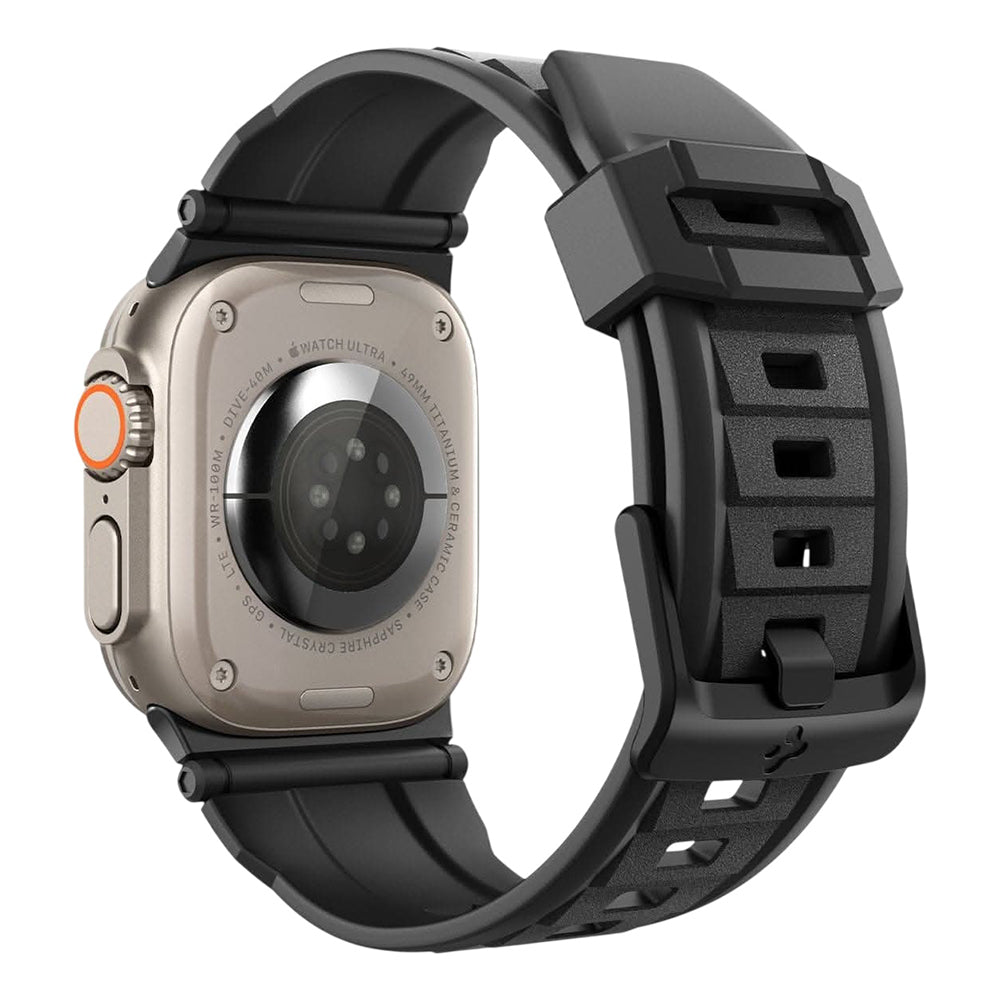 Curea Spigen Rugged pentru Apple Watch 49mm / 46mm / 45mm / 44mm Series, Neagra AMP07105