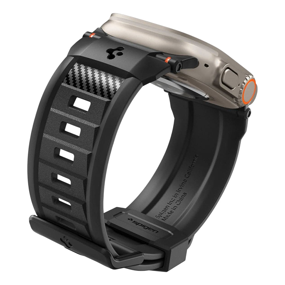 Curea Spigen Rugged pentru Apple Watch 49mm / 46mm / 45mm / 44mm Series, Neagra AMP07105