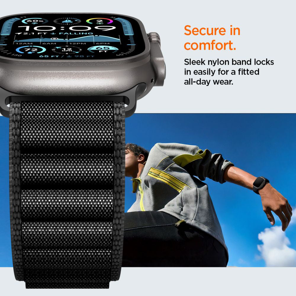 Curea Spigen WBF1 pentru Apple Watch 49mm / 46mm / 45mm / 44mm Series, Neagra AMP10144