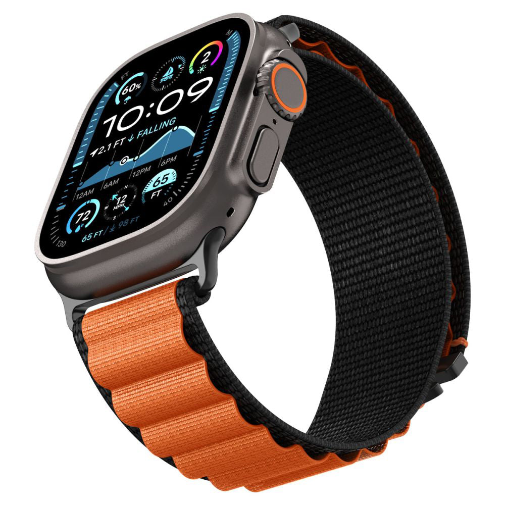 Curea Spigen WBF1 pentru Apple Watch 49mm / 46mm / 45mm / 44mm Series, Neagra Portocalie AMP10145