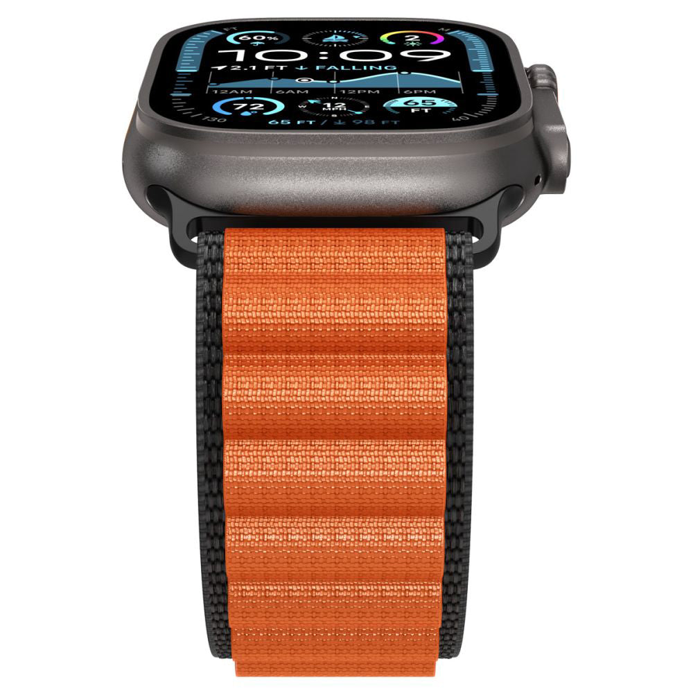 Curea Spigen WBF1 pentru Apple Watch 49mm / 46mm / 45mm / 44mm Series, Neagra Portocalie AMP10145