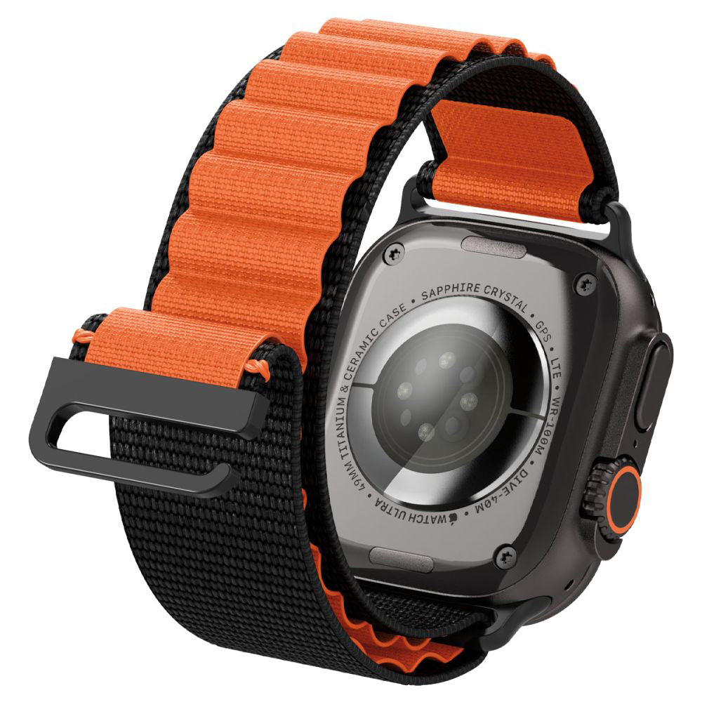 Curea Spigen WBF1 pentru Apple Watch 49mm / 46mm / 45mm / 44mm Series, Neagra Portocalie AMP10145