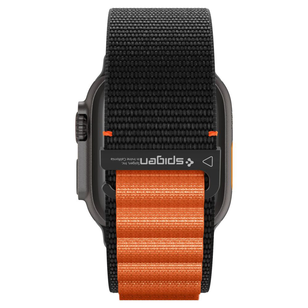 Curea Spigen WBF1 pentru Apple Watch 49mm / 46mm / 45mm / 44mm Series, Neagra Portocalie AMP10145