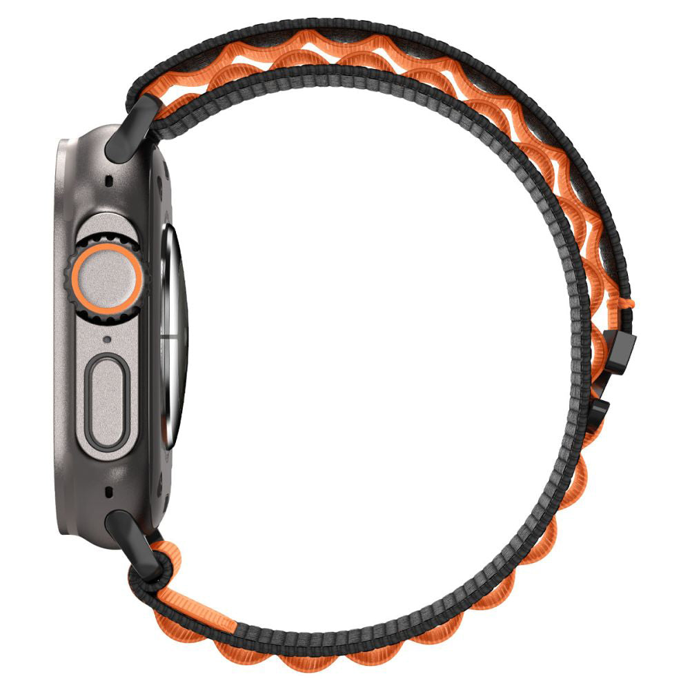 Curea Spigen WBF1 pentru Apple Watch 49mm / 46mm / 45mm / 44mm Series, Neagra Portocalie AMP10145