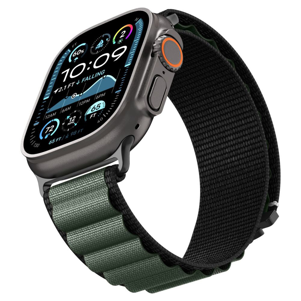 Curea Spigen WBF1 pentru Apple Watch 49mm / 46mm / 45mm / 44mm Series, Neagra Verde AMP10223