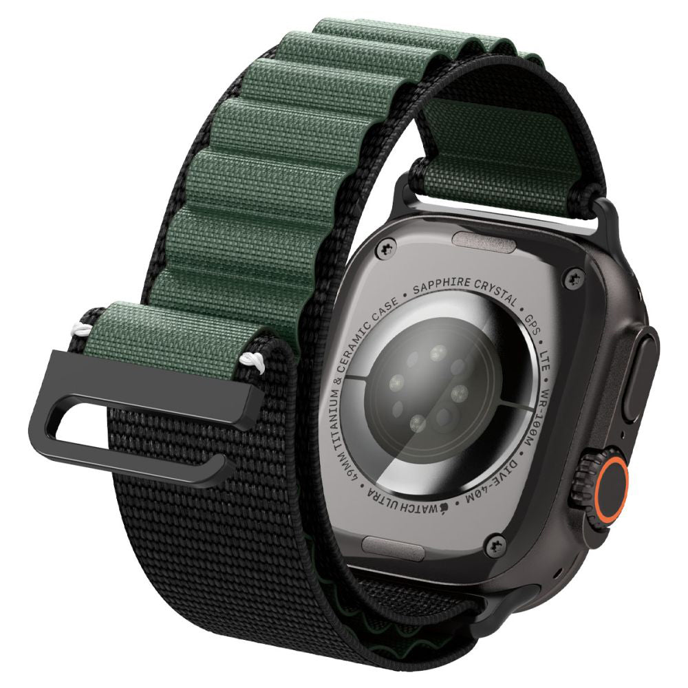 Curea Spigen WBF1 pentru Apple Watch 49mm / 46mm / 45mm / 44mm Series, Neagra Verde AMP10223