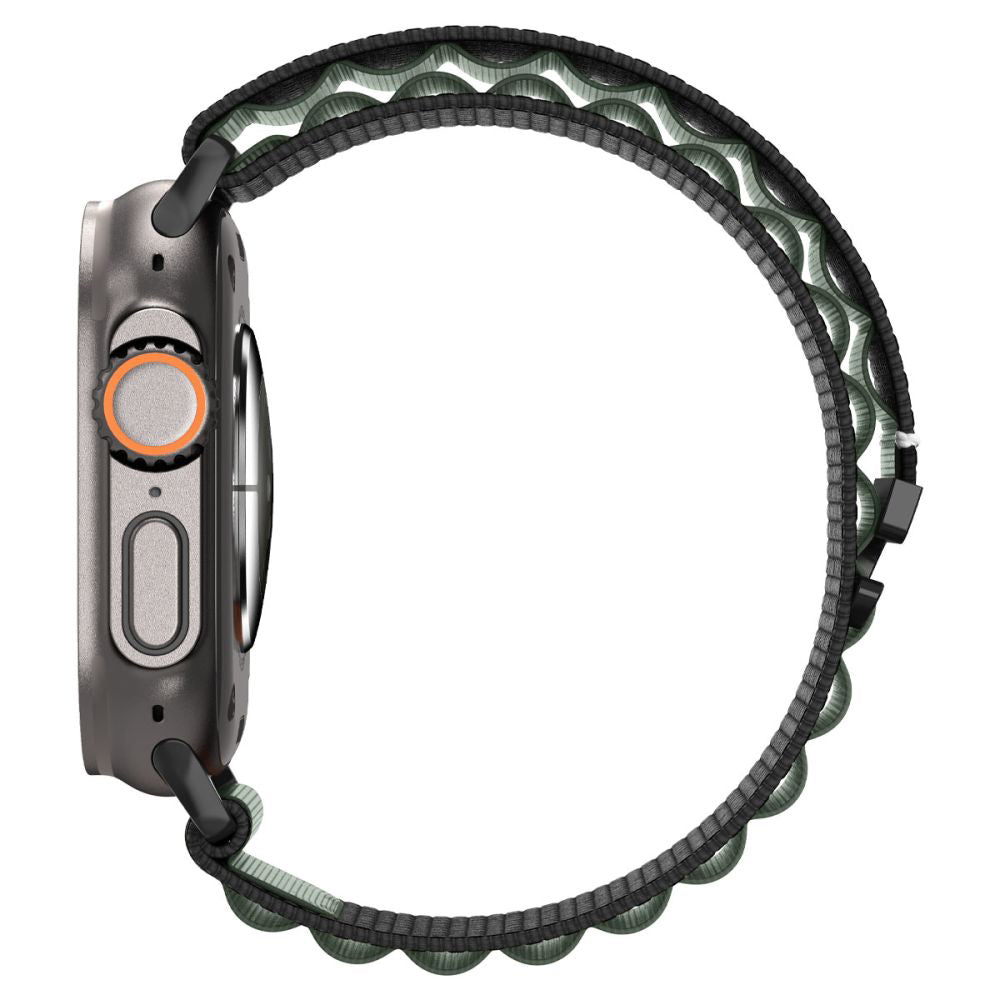 Curea Spigen WBF1 pentru Apple Watch 49mm / 46mm / 45mm / 44mm Series, Neagra Verde AMP10223