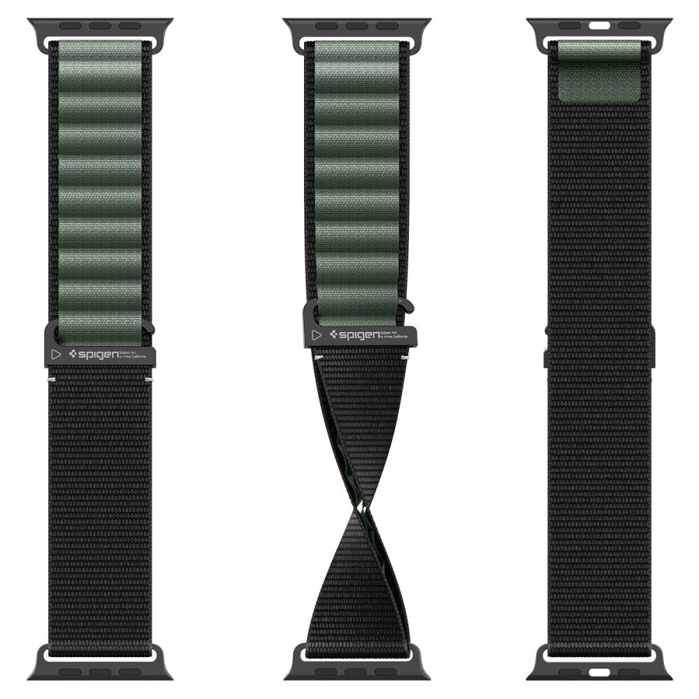 Curea Spigen WBF1 pentru Apple Watch 49mm / 46mm / 45mm / 44mm Series, Neagra Verde AMP10223