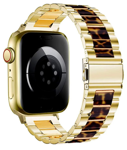 Curea Tech-Protect Modern Leopard pentru Apple Watch 42mm / 41mm / 40mm Series, Aurie