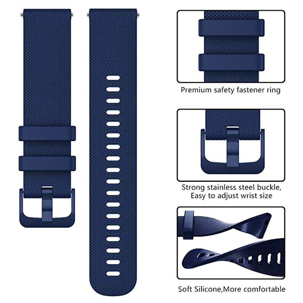 Curea Techsuit W006 pentru Samsung Galaxy Watch / Huawei Watch Series, 22mm, Albastra