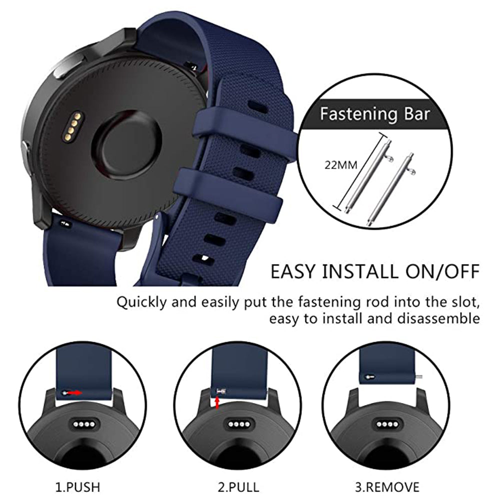 Curea Techsuit W006 pentru Samsung Galaxy Watch / Huawei Watch Series, 22mm, Albastra