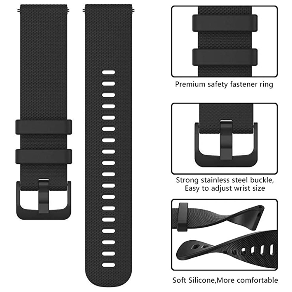 Curea Techsuit W006 pentru Samsung Galaxy Watch / Huawei Watch Series, 22mm, Neagra