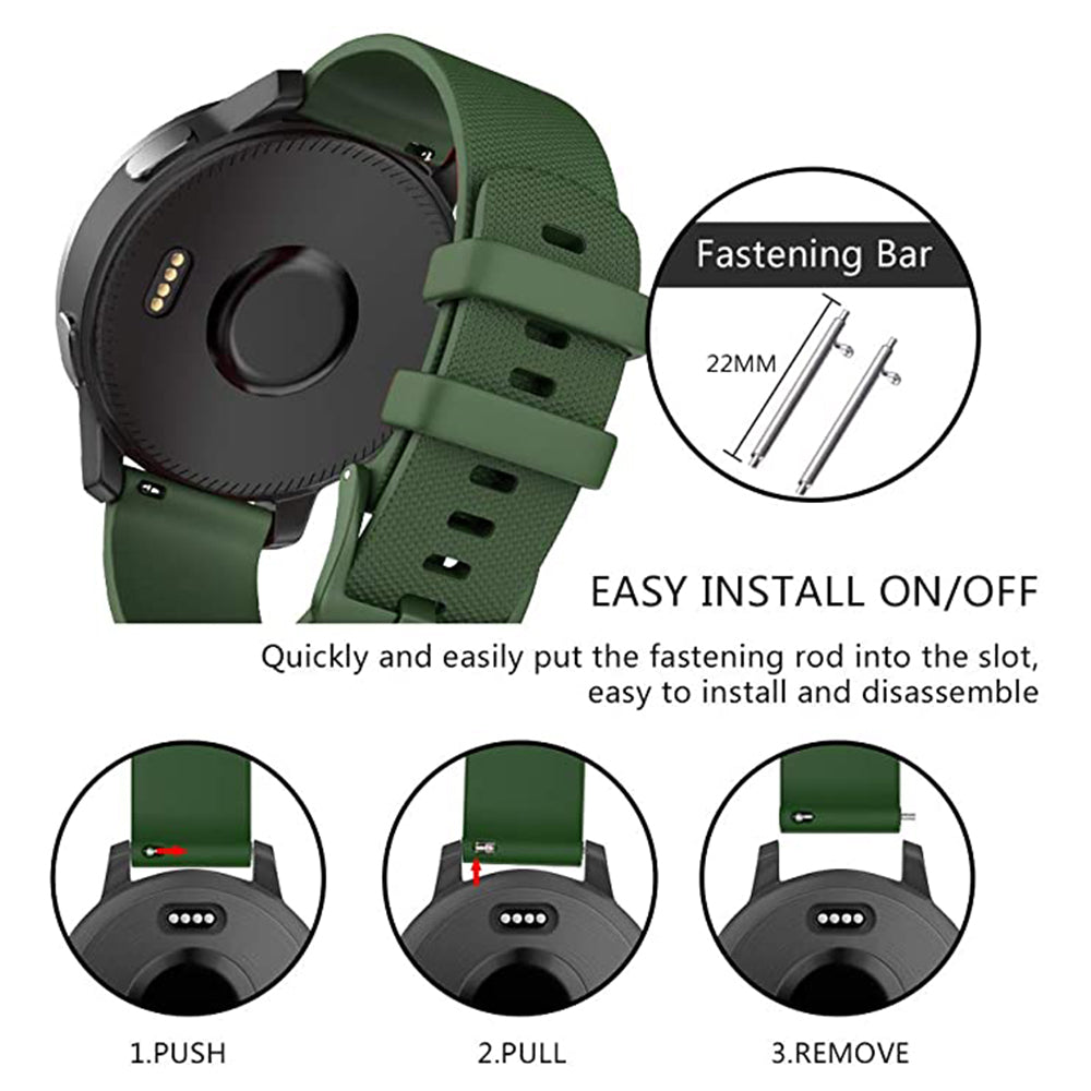 Curea Techsuit W006 pentru Samsung Galaxy Watch / Huawei Watch Series, 22mm, Verde
