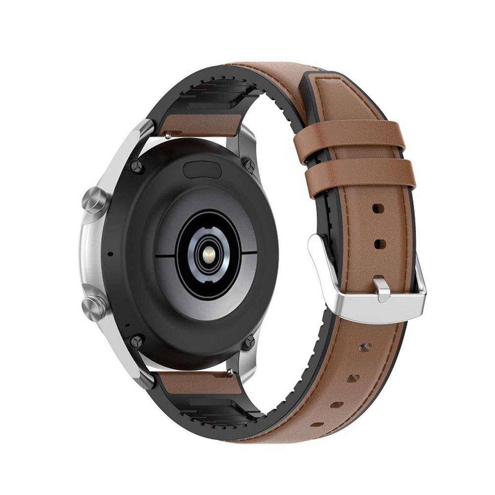 Curea Techsuit W007 pentru Samsung Galaxy Watch / Huawei Watch Series, 22mm, Maro