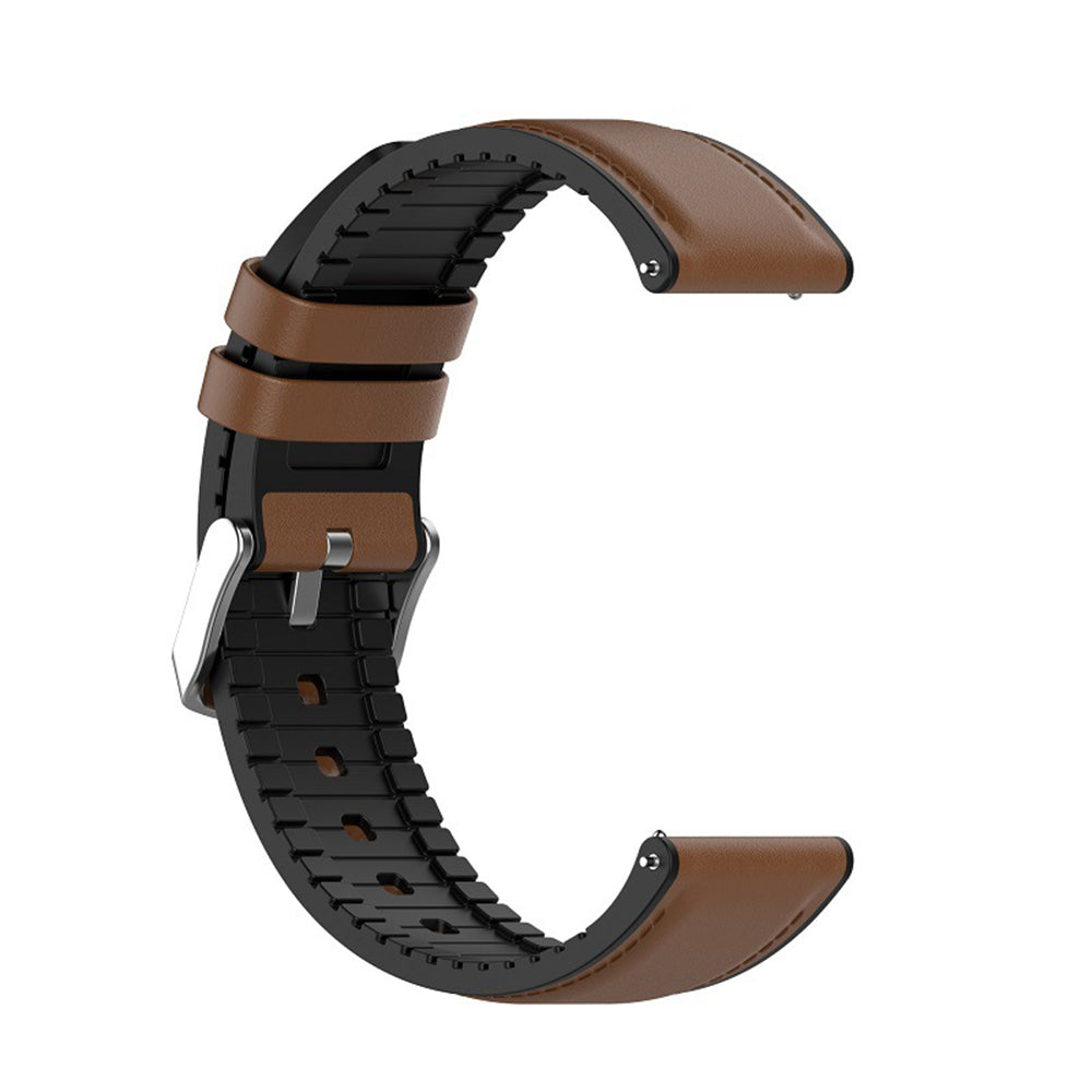 Curea Techsuit W007 pentru Samsung Galaxy Watch / Huawei Watch Series, 22mm, Maro