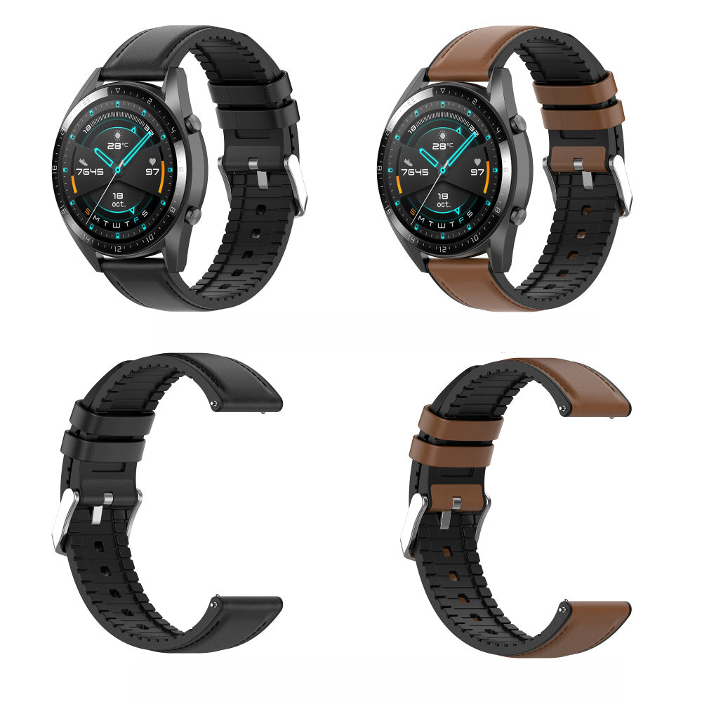 Curea Techsuit W007 pentru Samsung Galaxy Watch / Huawei Watch Series, 22mm, Neagra