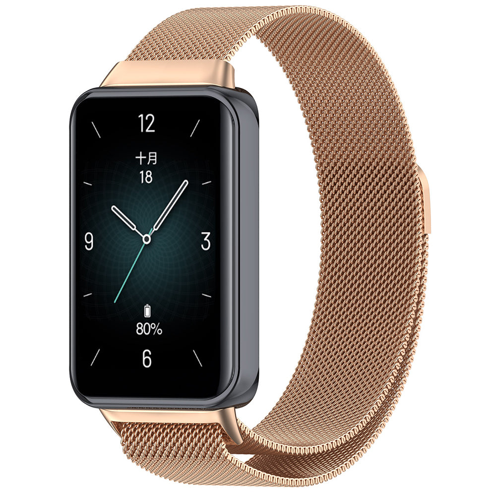 Curea Techsuit W009 pentru Honor Band 9, Roz Aurie