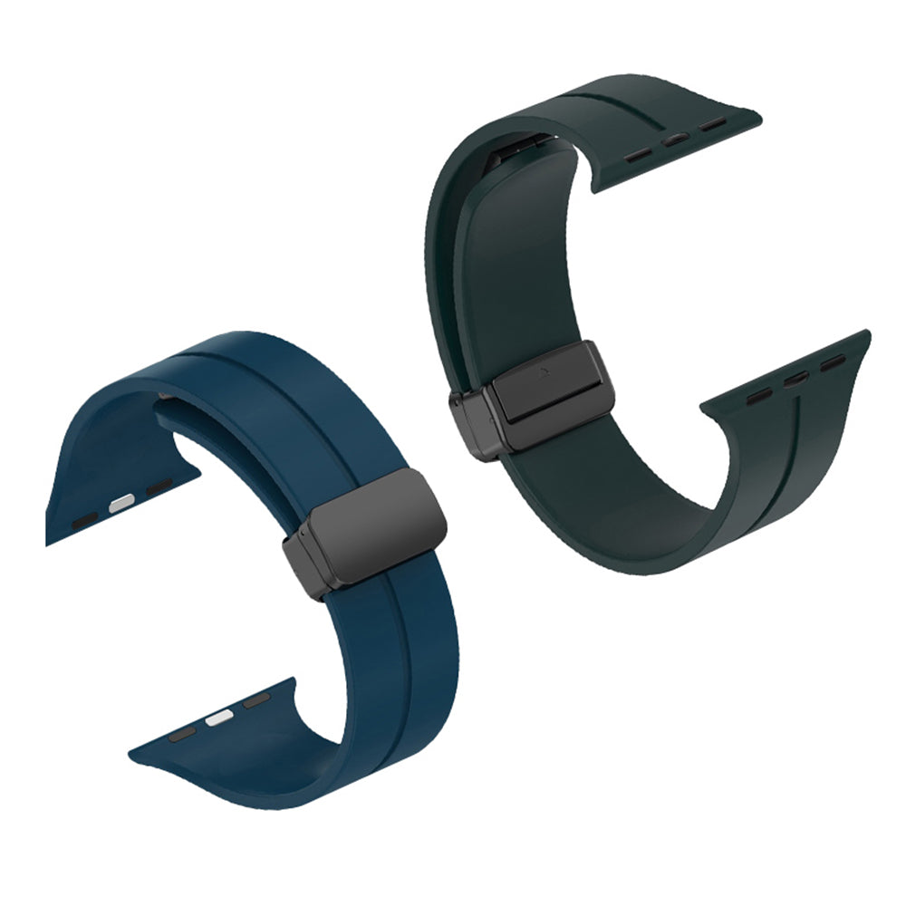 Curea Techsuit W011 pentru Apple Watch 49mm / 46mm / 45mm / 44mm / 42mm Series, Neagra