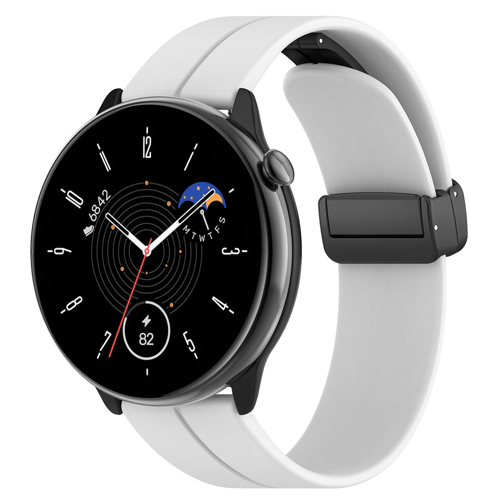 Curea Techsuit W011 pentru Huawei Watch / Garmin Watch Series, 18mm, Alba