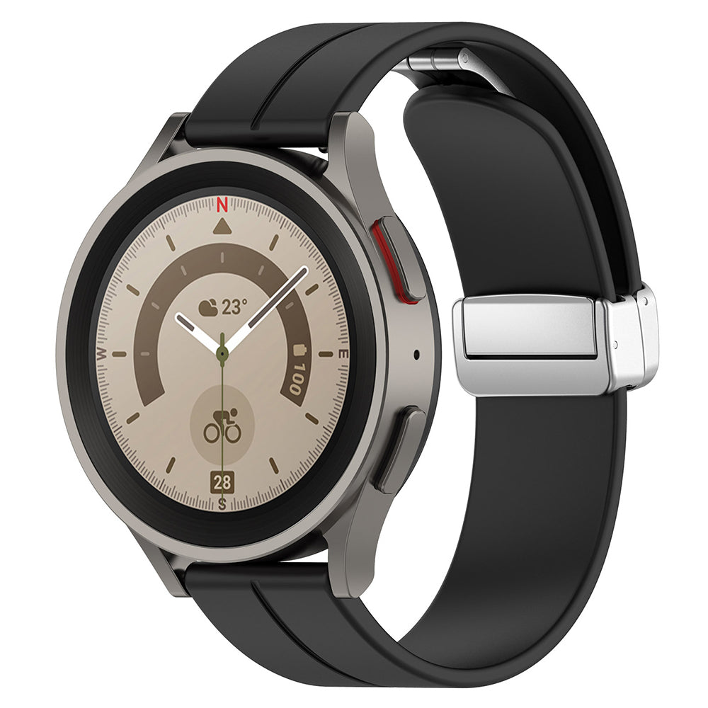 Curea Techsuit W011 pentru Samsung Galaxy Watch / Huawei Watch Series, 20mm, Neagra