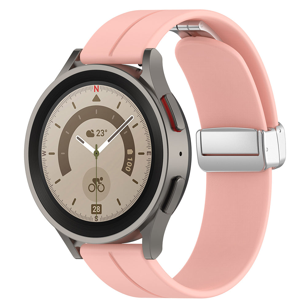 Curea Techsuit W011 pentru Samsung Galaxy Watch / Huawei Watch Series, 20mm, Roz
