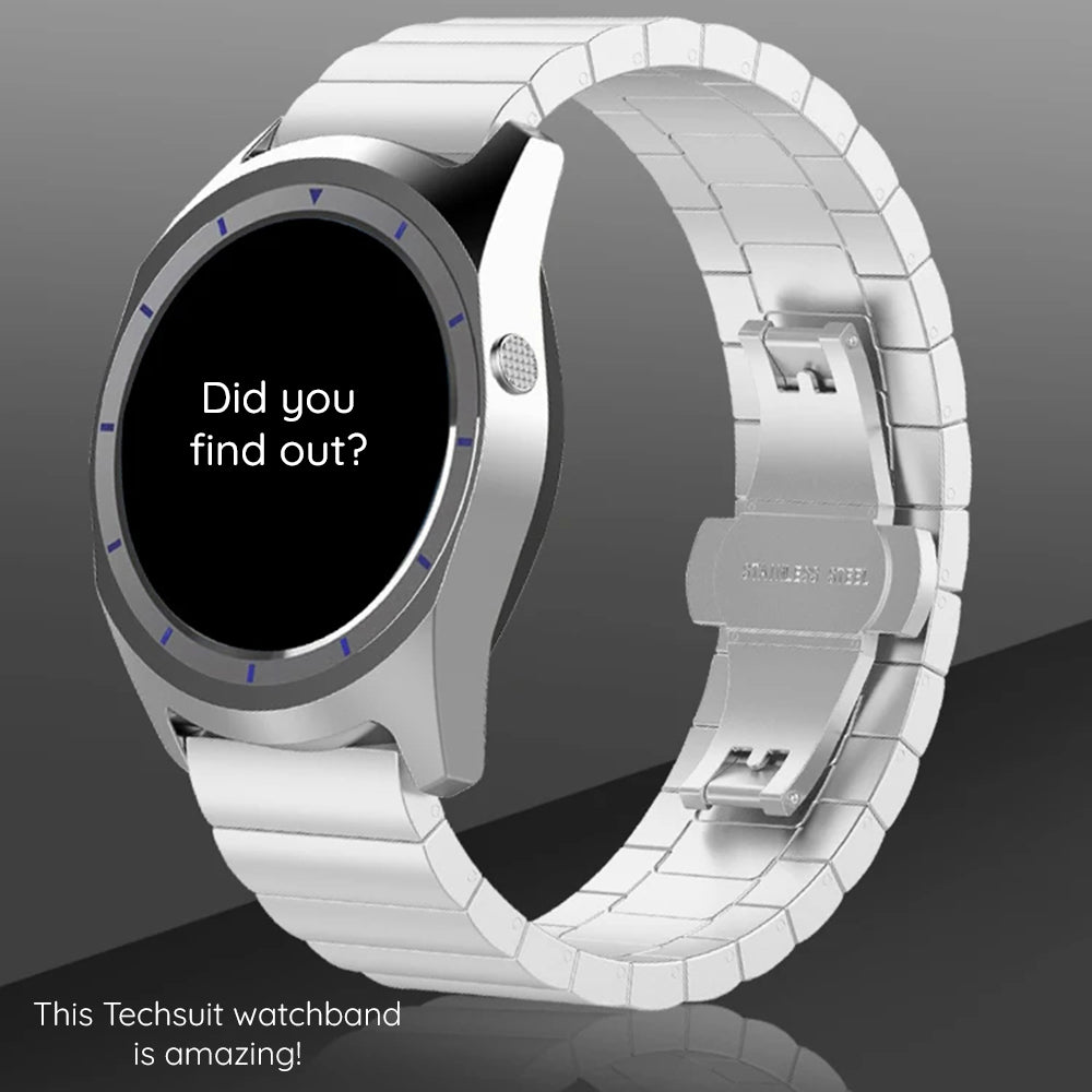Curea Techsuit W012 pentru Garmin Watch Fenix / Forerunner Series, 22mm, Argintie