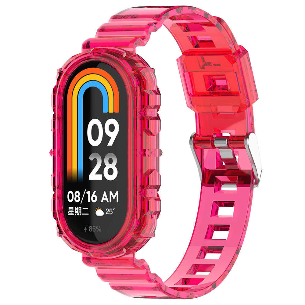 Curea Techsuit W017 pentru Xiaomi Smart Band 9 / 8, Rosu Roz