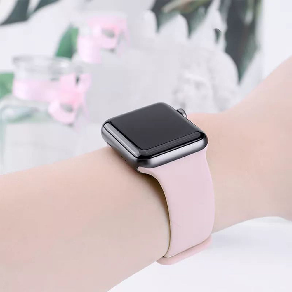 Curea Techsuit W031 pentru Apple Watch 42mm / 41mm / 40mm / 38mm Series, Roz Deschis