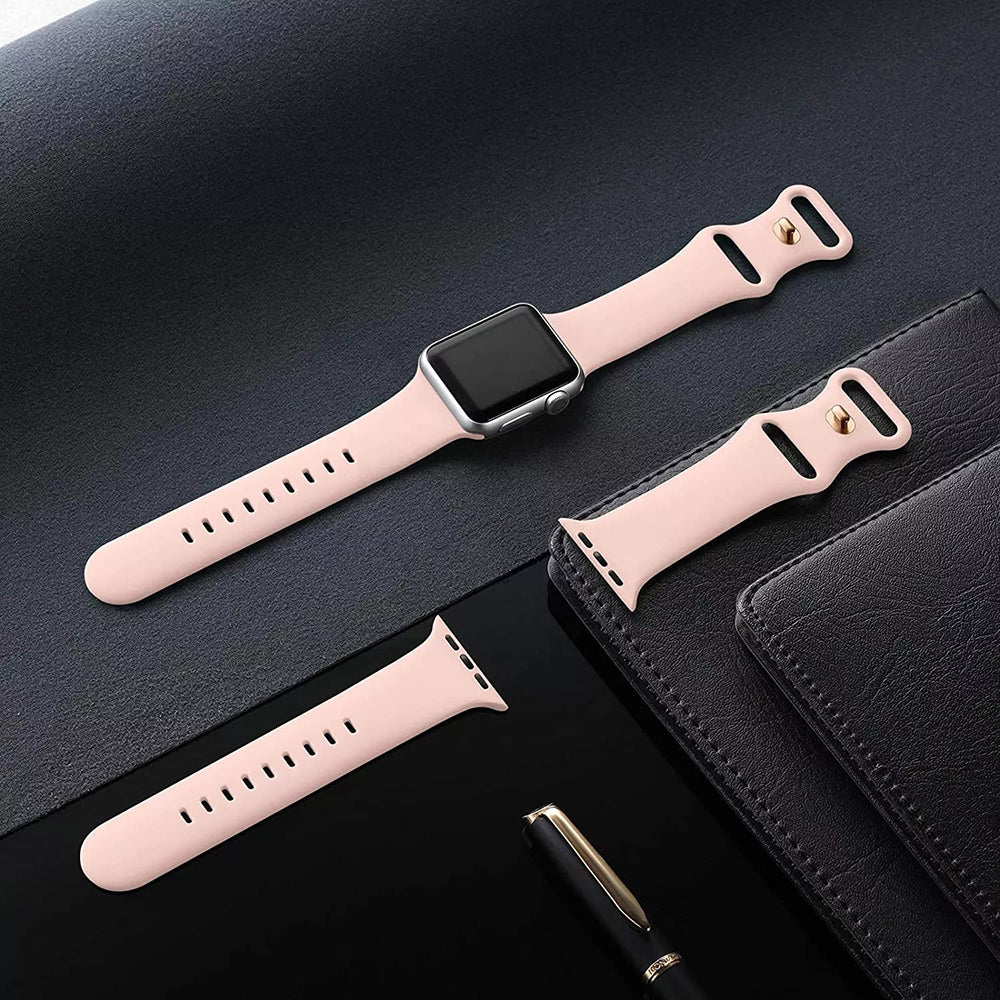 Curea Techsuit W031 pentru Apple Watch 42mm / 41mm / 40mm / 38mm Series, Roz Deschis