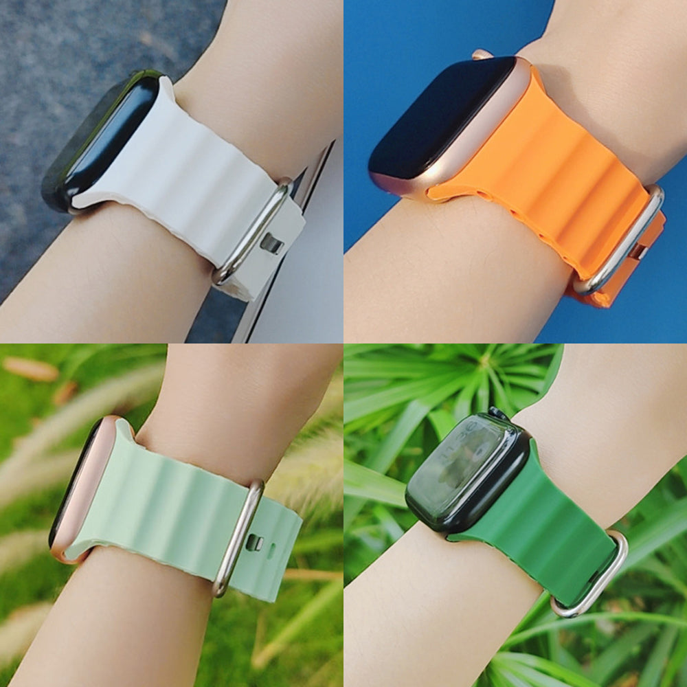 Curea Techsuit W038 pentru Apple Watch 42mm / 41mm / 40mm / 38mm Series, Verde Inchis