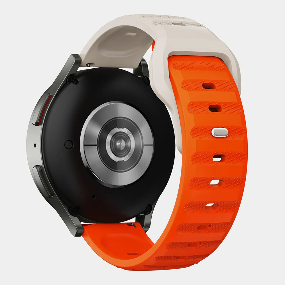Curea Techsuit W050 pentru Samsung Galaxy Watch / Huawei Watch Series, Portocalie Bej