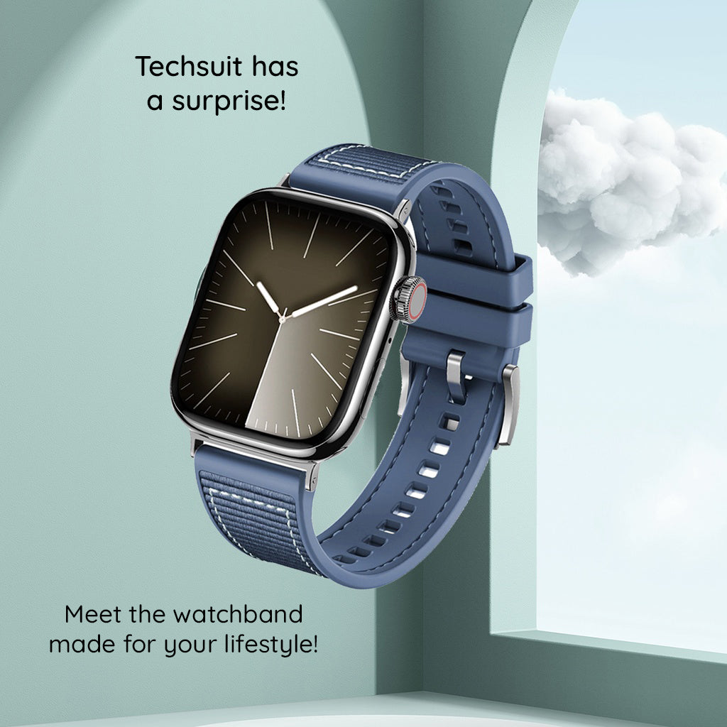 Curea Techsuit W051 pentru Apple Watch 42mm / 41mm / 40mm / 38mm Series, Neagra