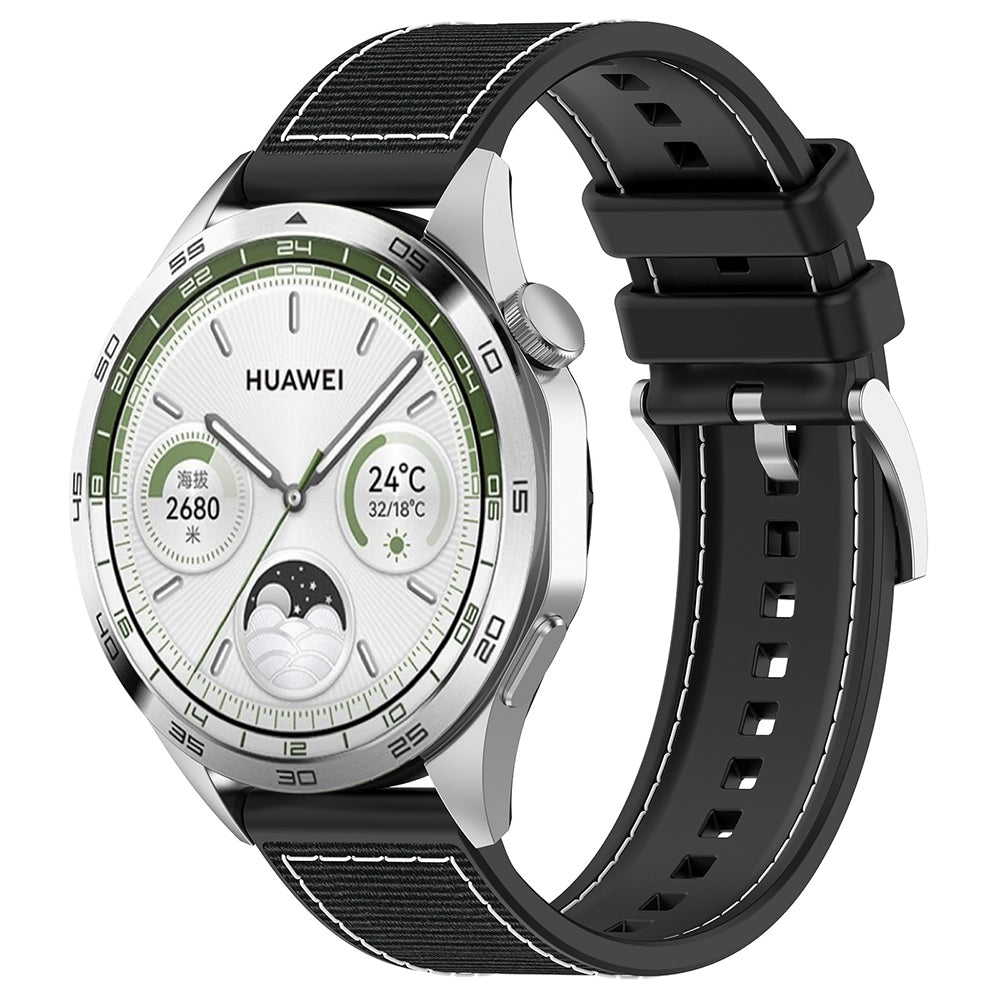 Curea Techsuit W051 pentru Huawei Watch / Xiaomi Watch Series, 22mm, Neagra