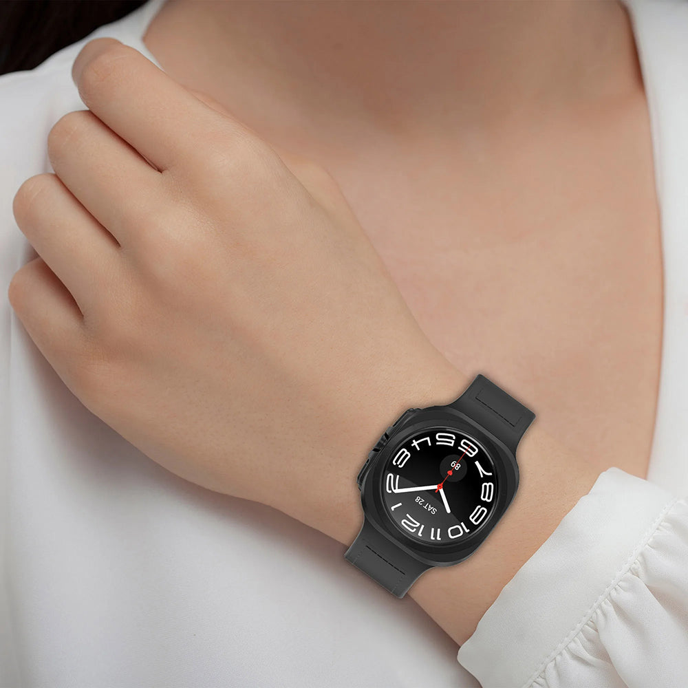 Curea Techsuit W056 pentru Samsung Galaxy Watch Ultra, Portocalie
