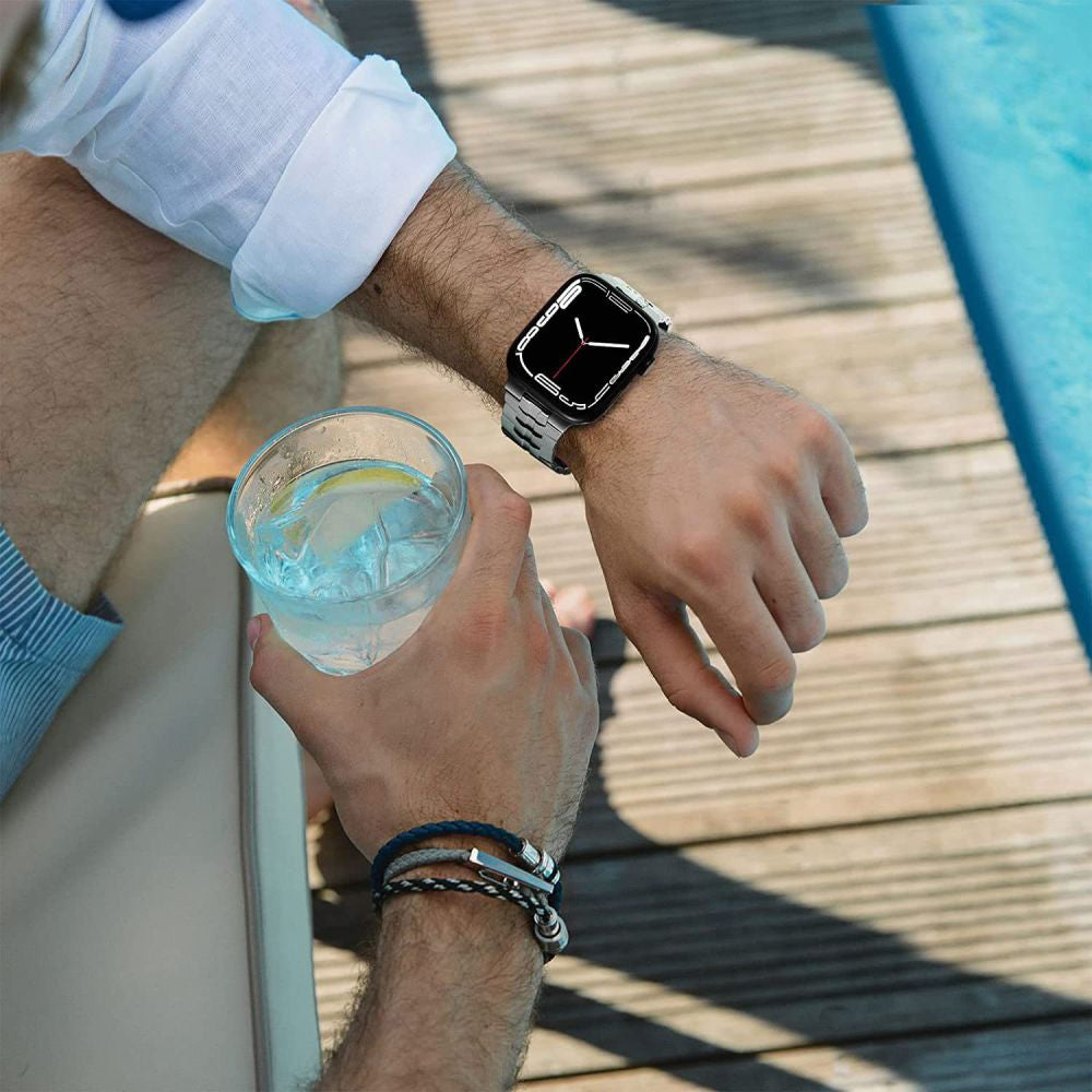 Curea Techsuit W063 pentru Apple Watch 49mm / 46mm / 45mm / 44mm / 42mm Series, Argintie