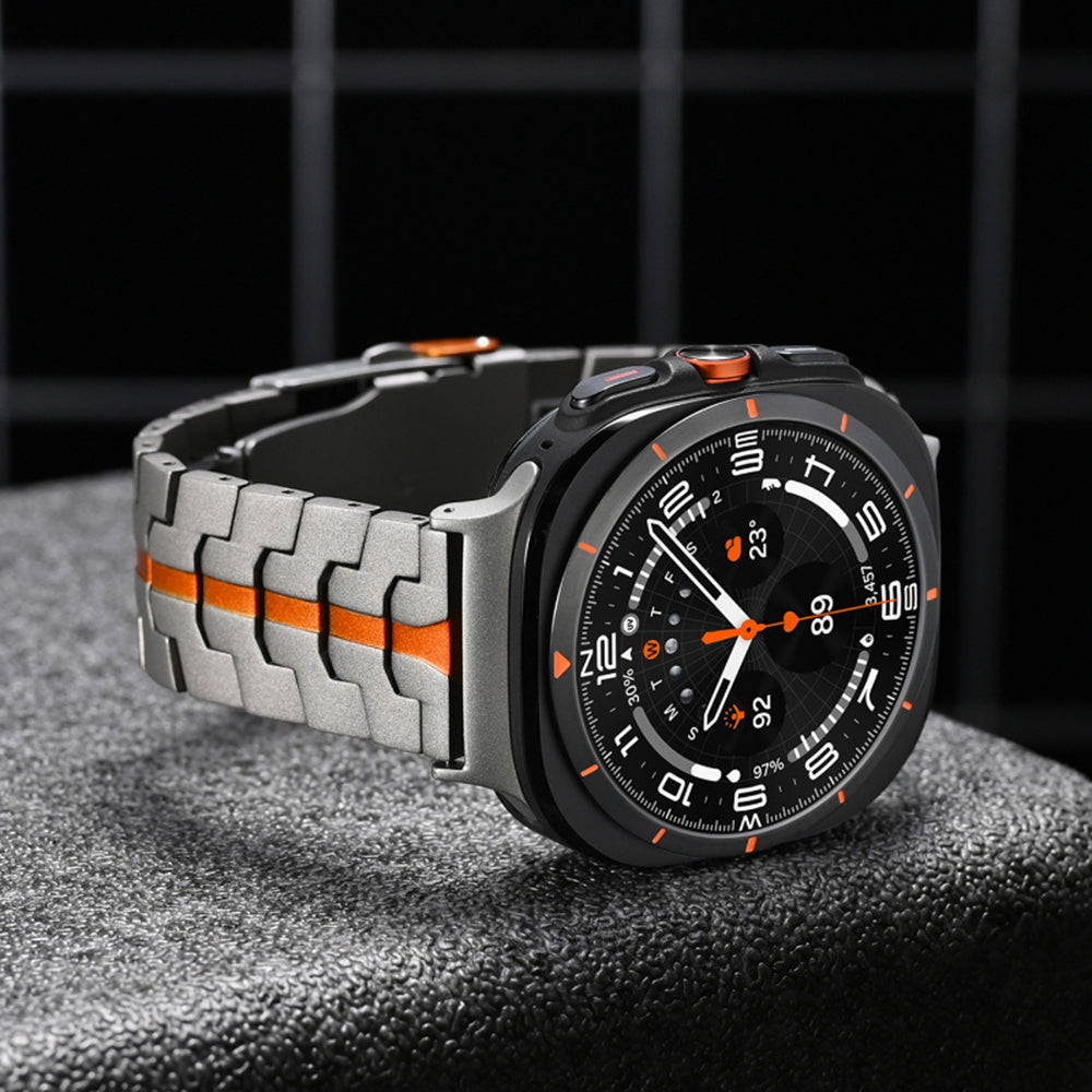 Curea Techsuit W063 pentru Samsung Galaxy Watch Ultra Series, Portocalie