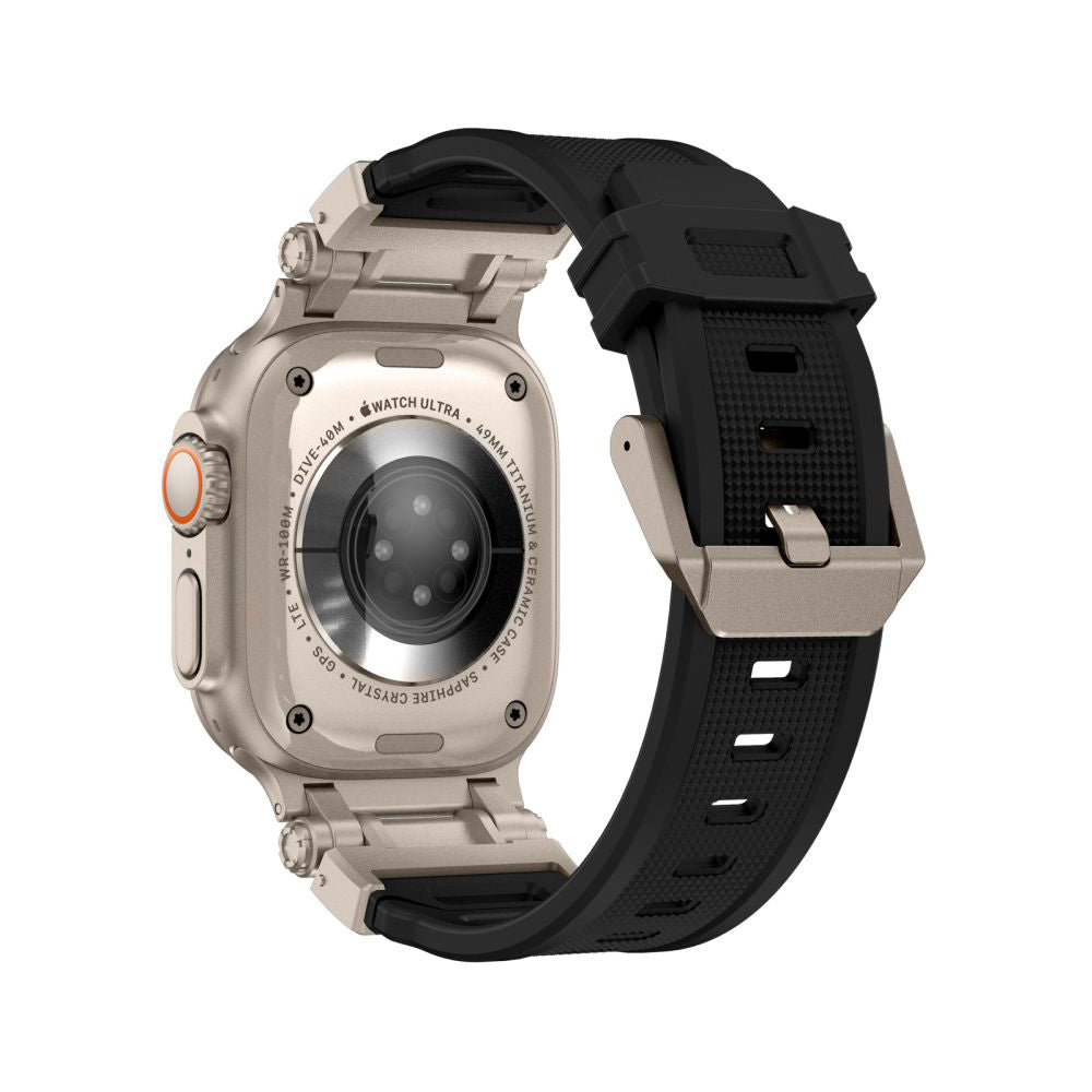 Curea Techsuit W064 pentru Apple Watch 49mm / 46mm / 45mm / 44mm / 42mm Series, Argintie Neagra