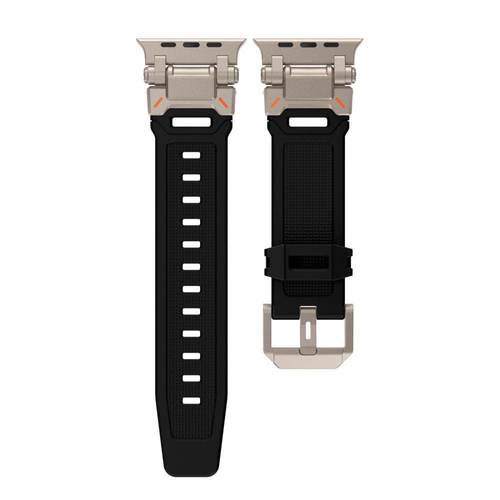 Curea Techsuit W064 pentru Apple Watch 49mm / 46mm / 45mm / 44mm / 42mm Series, Argintie Neagra