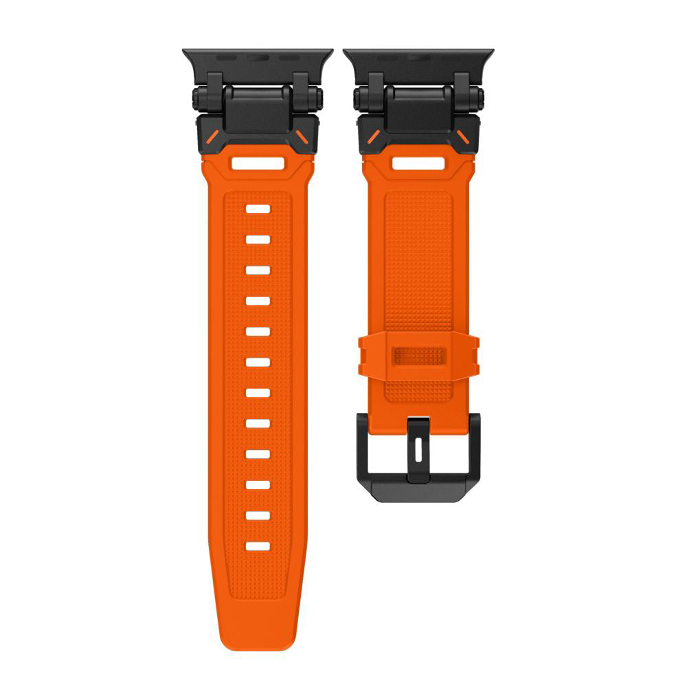 Curea Techsuit W064 pentru Apple Watch 49mm / 46mm / 45mm / 44mm / 42mm Series, Neagra Portocalie