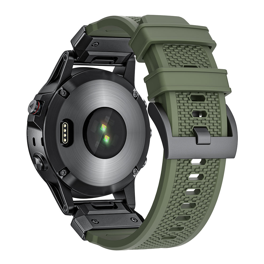 Curea Techsuit W068 pentru Garmin Watch Fenix / Forerunner / Approach Series, 22mm, Verde Neagra