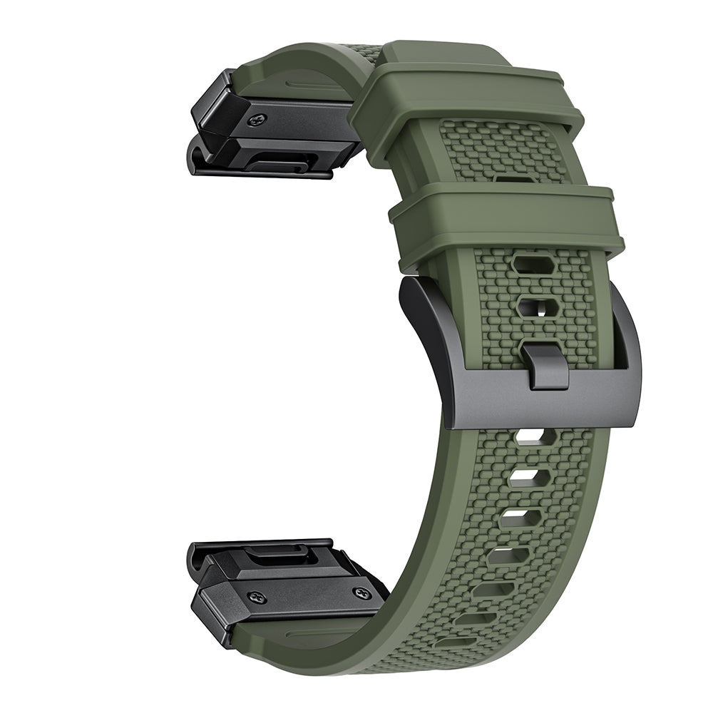 Curea Techsuit W068 pentru Garmin Watch Fenix Series, 26mm, Portocalie Neagra