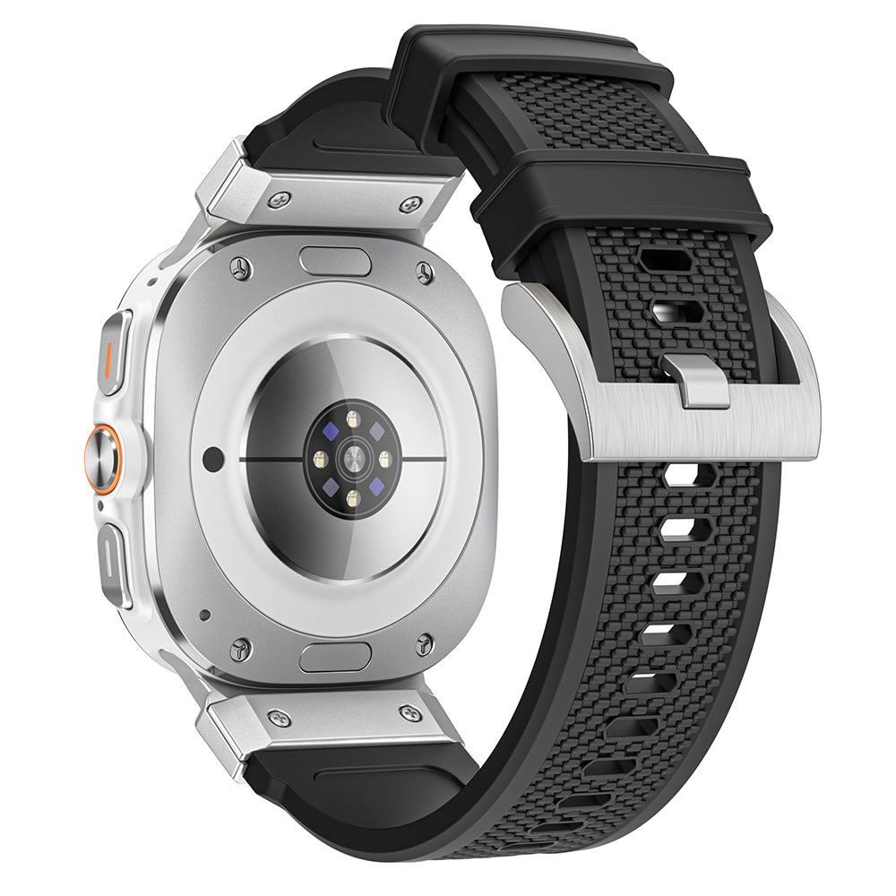 Curea Techsuit W068 pentru Samsung Galaxy Watch Ultra, Neagra Argintie